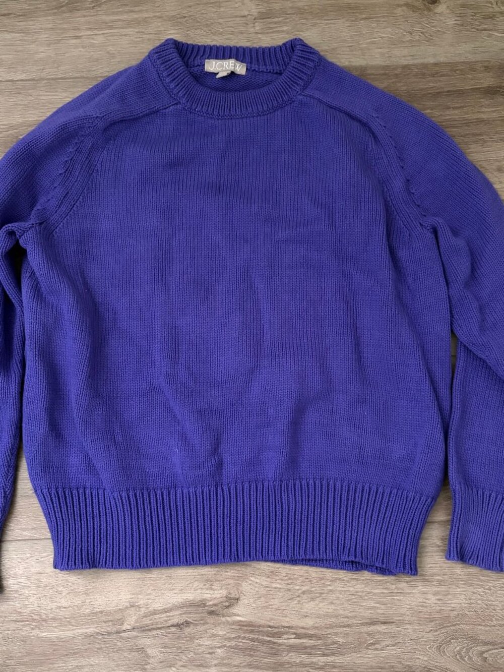 Purple J Crew Cotton Crewneck Sweater